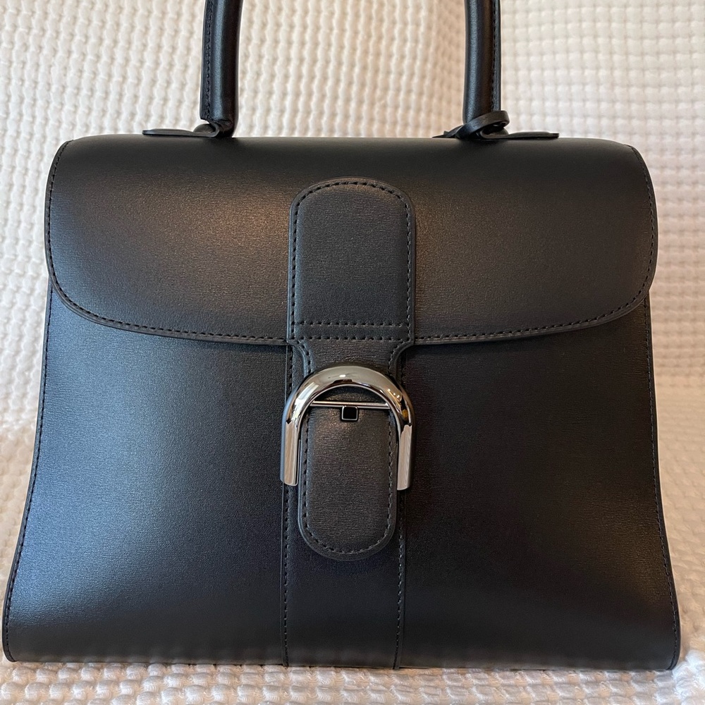 Delvaux Brillant MM in black Box Calfskin leather with silver hardware